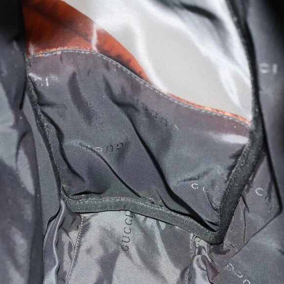GUCCI Backpack Nylon Leather Orange Black Silver Auth bs28642 - Picture 12 of 14
